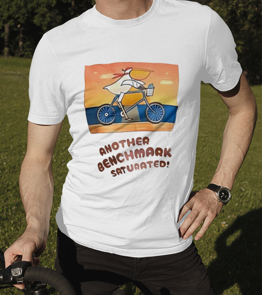 Another Benchmark Saturated Pelican On Bicycle T-Shirt
