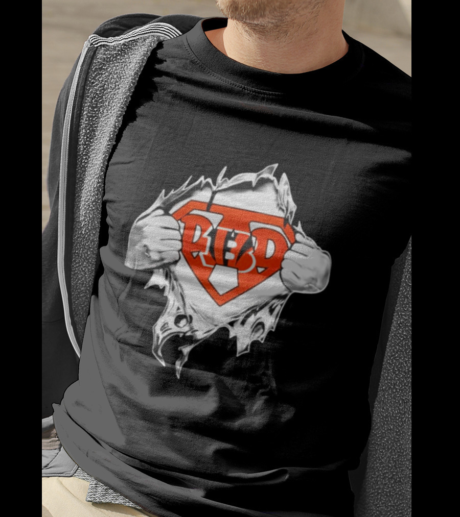 Cincinnati Reds Baseball MLB Super Dad Father's Day Hero Fan T-Shirt