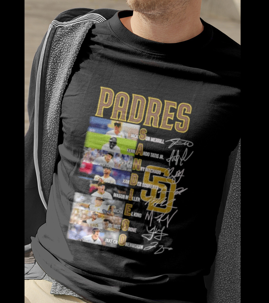 Padres San Diego Jackson Merrill Fernando Tatis Jr Manny Machado MLB Team Logos T-Shirt