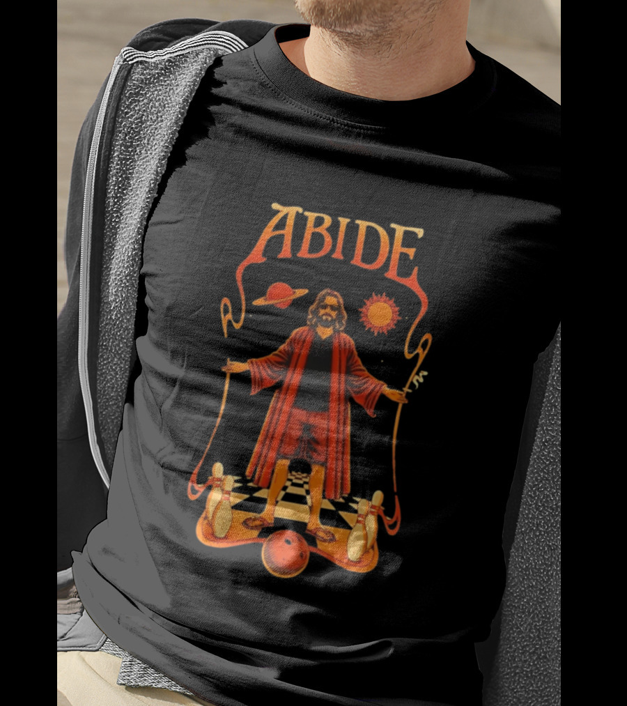 The Big Lebowski Abide Dude Bowling Solar System T-Shirt