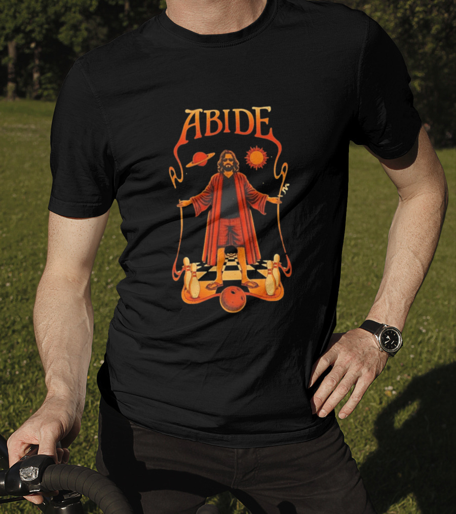 The Big Lebowski Abide Dude Bowling Solar System T-Shirt