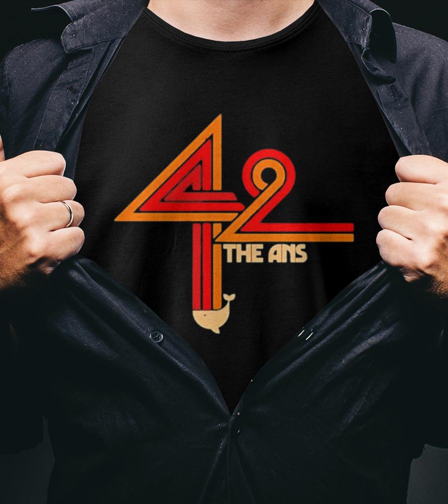 The Hitchhiker's Guide To The Galaxy 42 The Answer Text With Whale T-Shirt