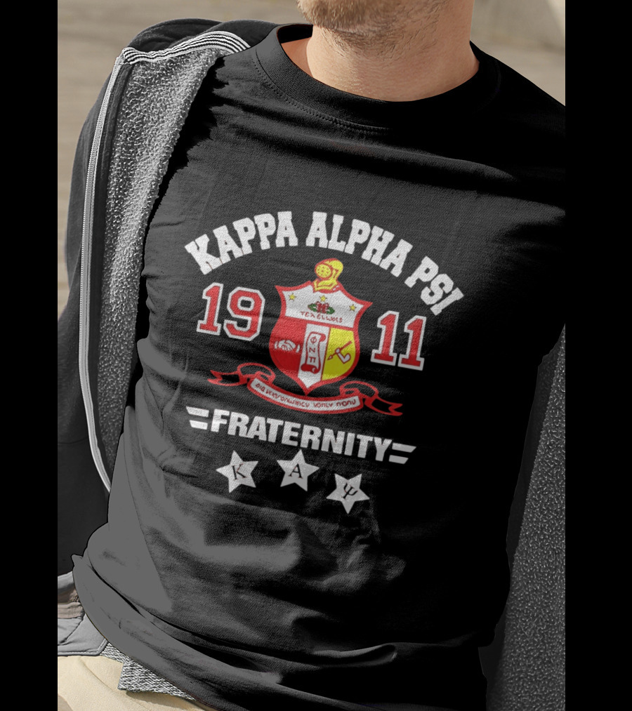 Kappa Alpha Psi Fraternity 1911 Crimson And Cream Crest With Stars T-Shirt
