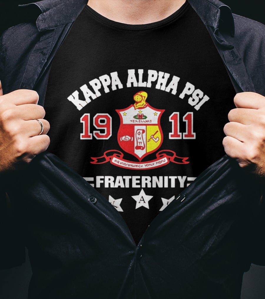 Kappa Alpha Psi Fraternity 1911 Crimson And Cream Crest With Stars T-Shirt