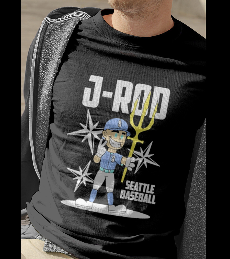 J Rod Seattle Baseball Julio Rodríguez Cartoon Trident Stars T-Shirt