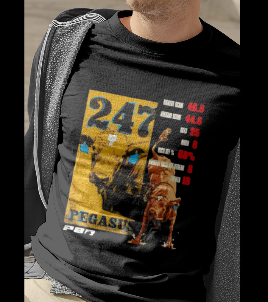 Pegasus 247 PBR Bull Riding Outs Stats Highest Average Score T-Shirt