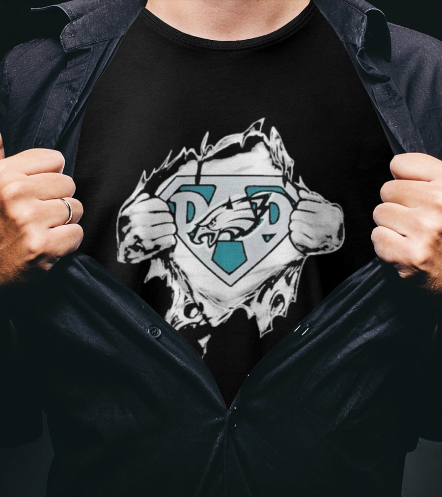 Philadelphia Eagles Super Dad Ripped Chest Fan T-Shirt