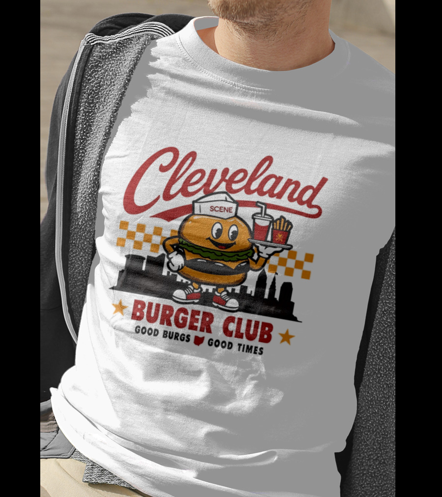 Cleveland Scene Burger Club City Skyline Good Burgs Good Times T-Shirt