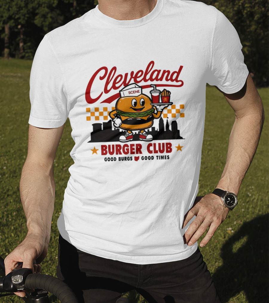Cleveland Scene Burger Club City Skyline Good Burgs Good Times T-Shirt