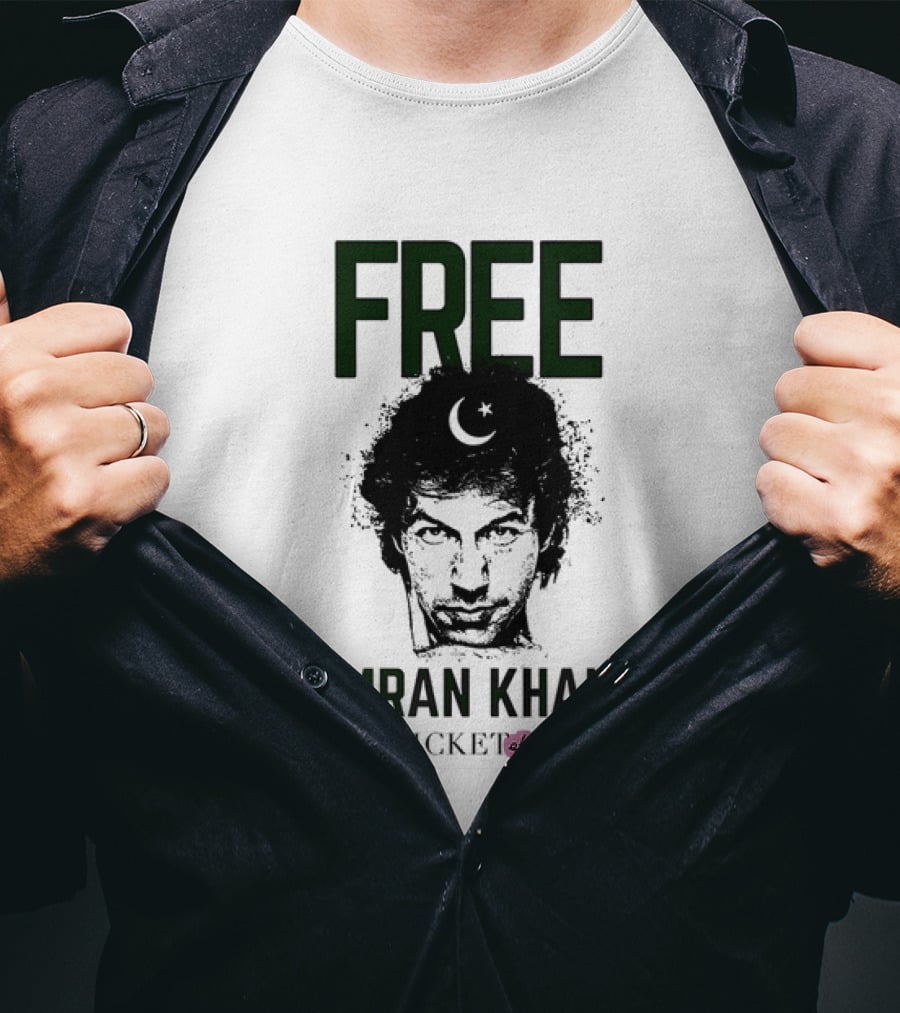 Free Imran Khan Cricket Protest Moon T-Shirt