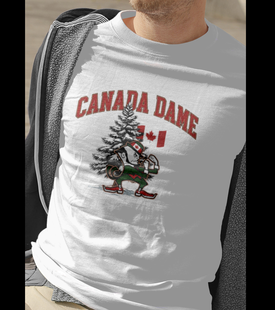 Canada Dame Irish Tree With Fighting Leprechaun And Maple Leaf T-Shirt