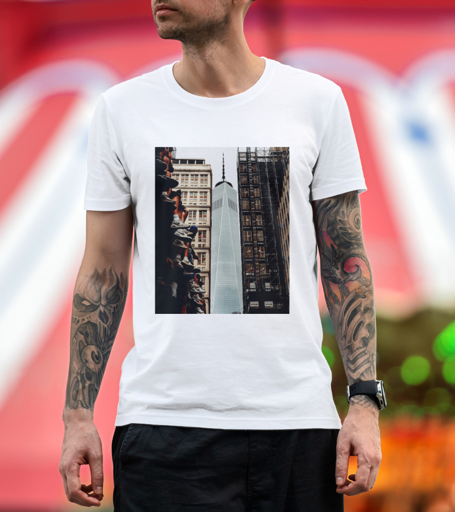 Jalen Brunson New York Knicks One World Trade Center Basketball Sneakers T-Shirt