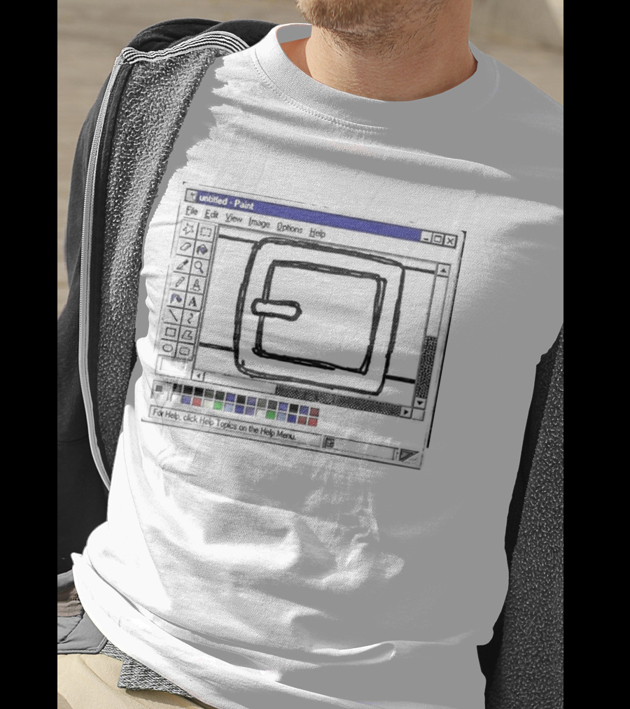 90s MS Paint Interface With Belt Buckle T-Shirt