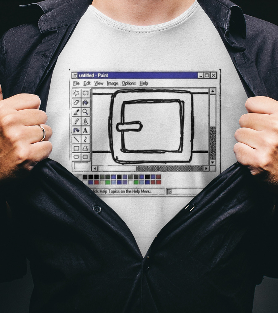 90s MS Paint Interface With Belt Buckle T-Shirt