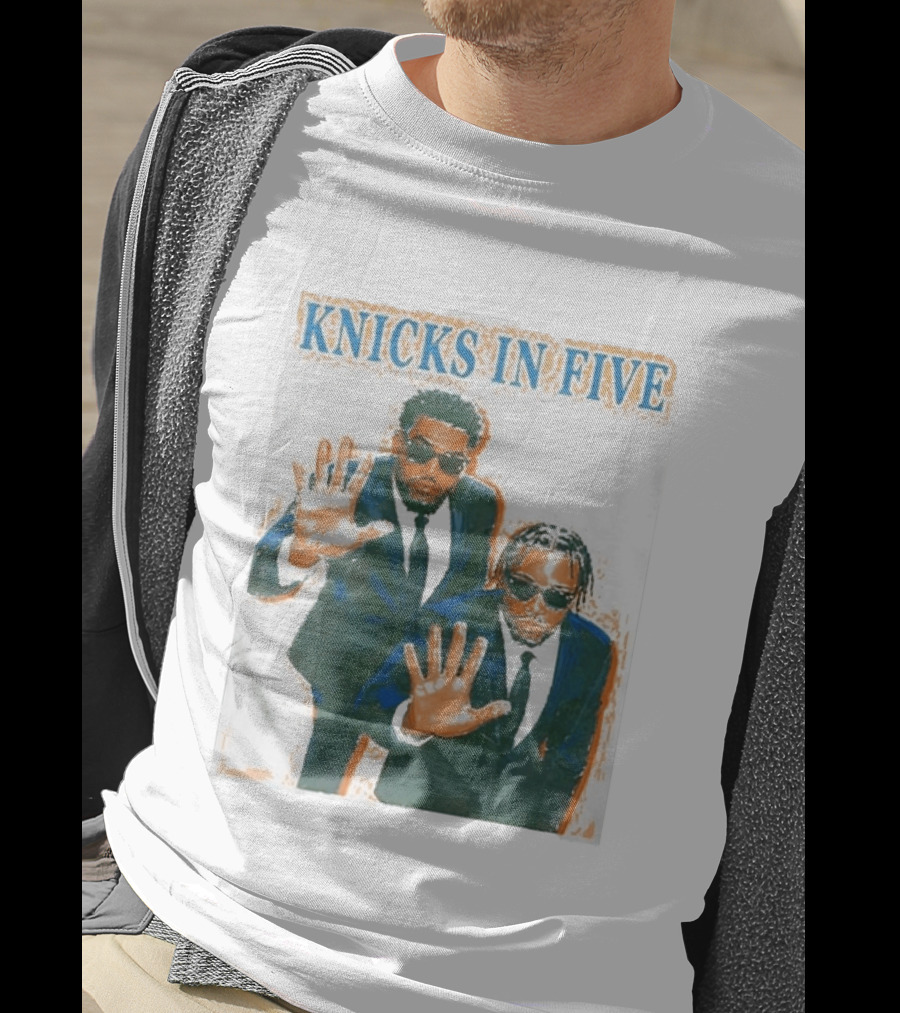 Knicks In Five Mikal Bridges Og Anunoby Players In Suits T-Shirt