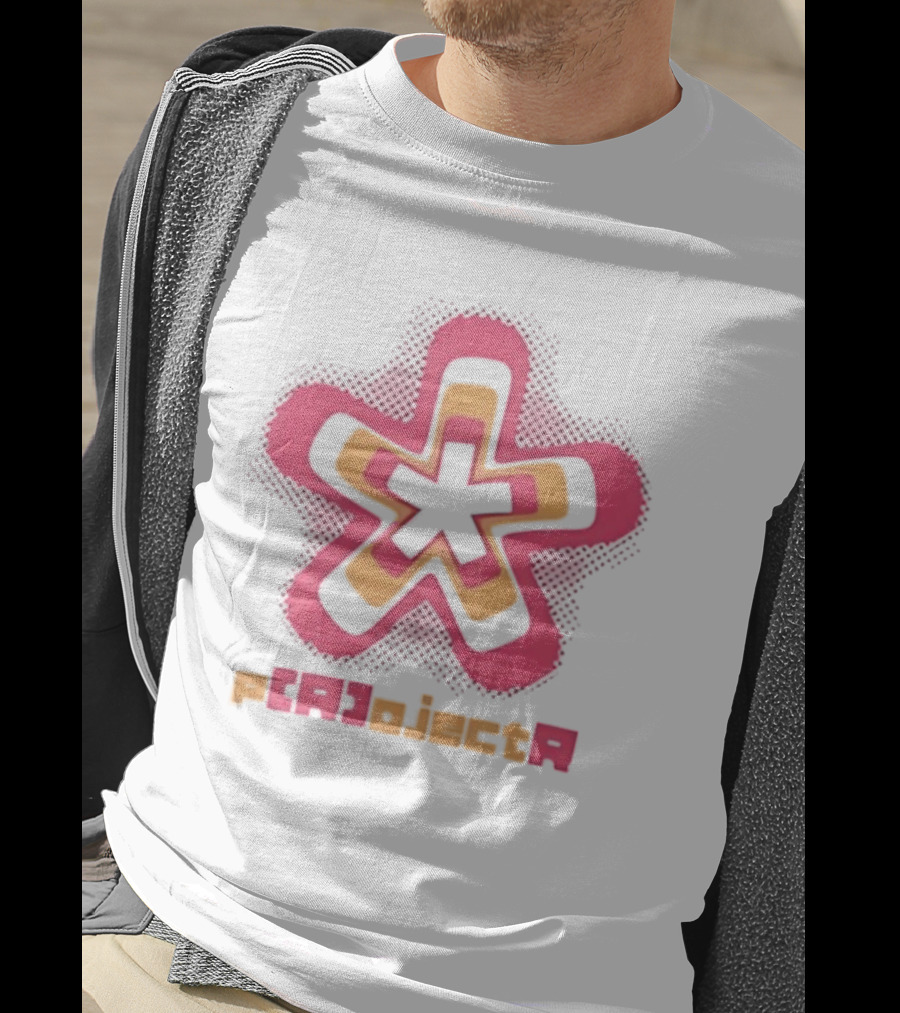 P R OjectR Star Symbol Retro Pink And Yellow T-Shirt