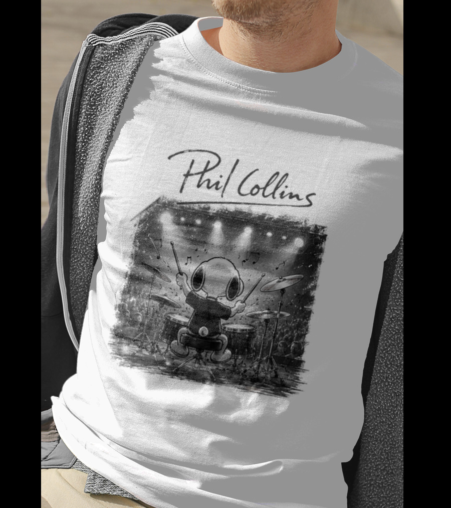 Snoopy Phil Collins Feel The Rhythm Trust The Heart Let It Flow T-Shirt