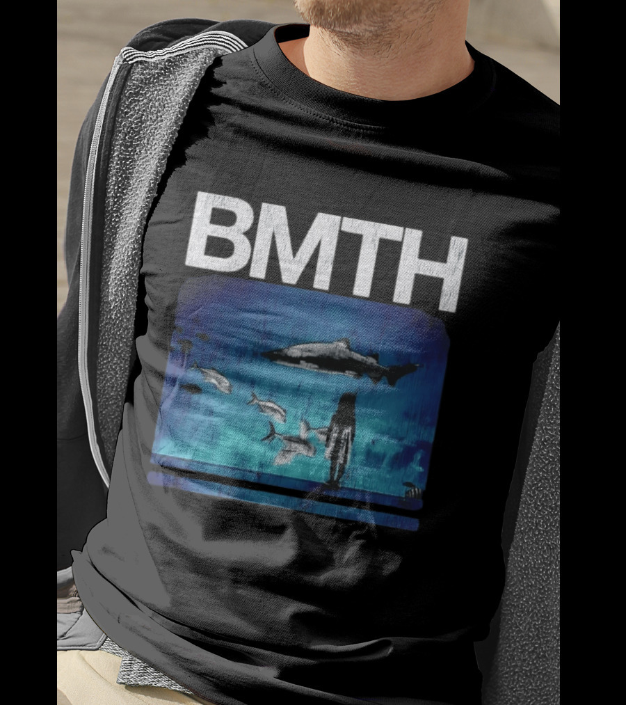 BMTH Bring Me The Horizon Ocean Scene With Sharks T-Shirt