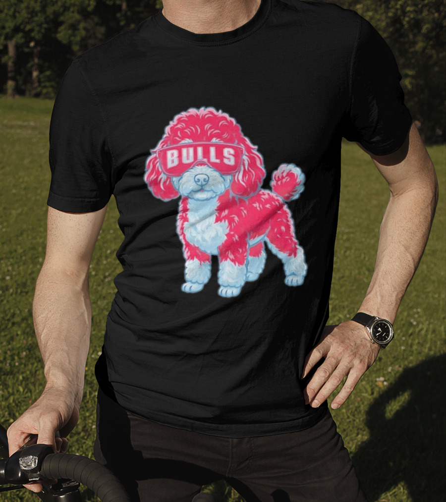 Chicago Bulls Poodle Cartoon Glasses T-Shirt