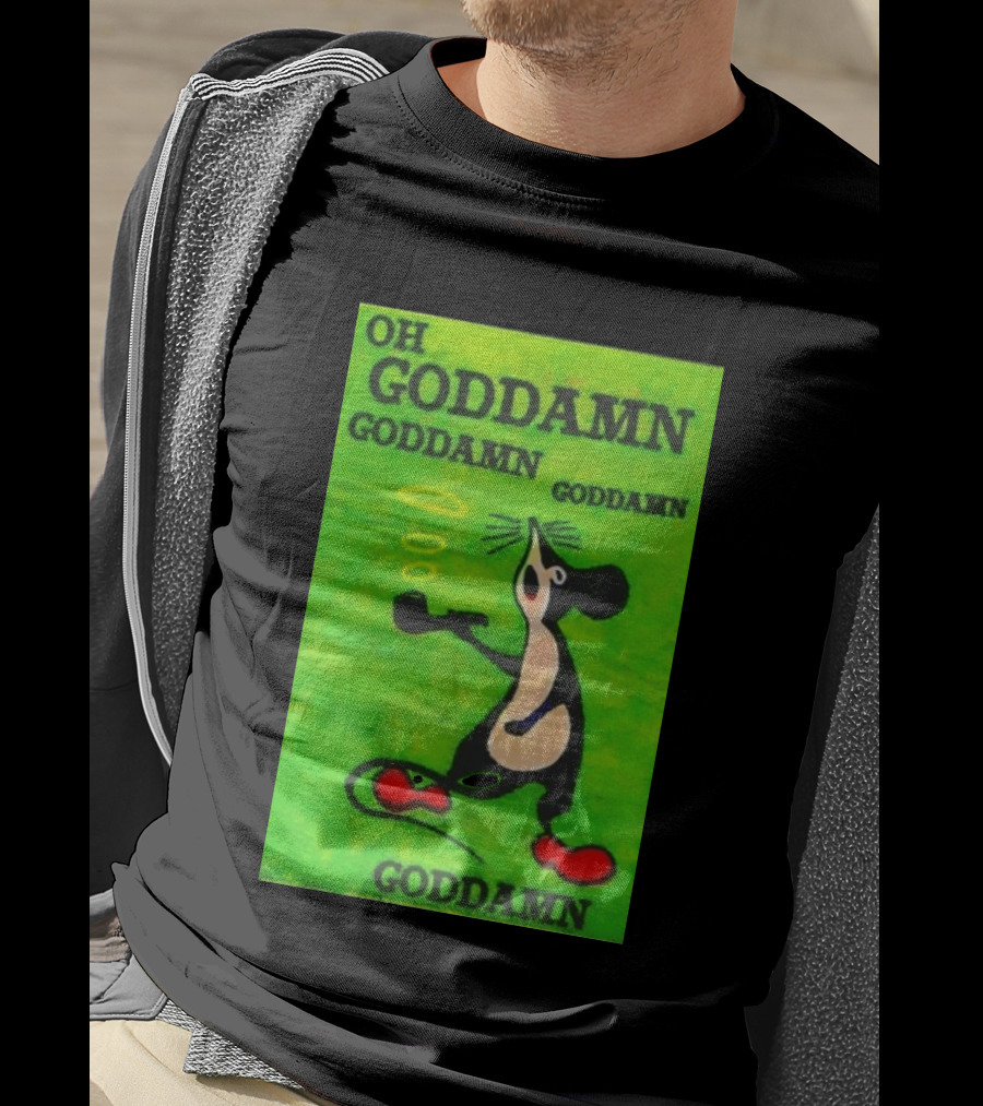Oh Goddamn Mouse Smoking Pipe Humorous Phrase T-Shirt
