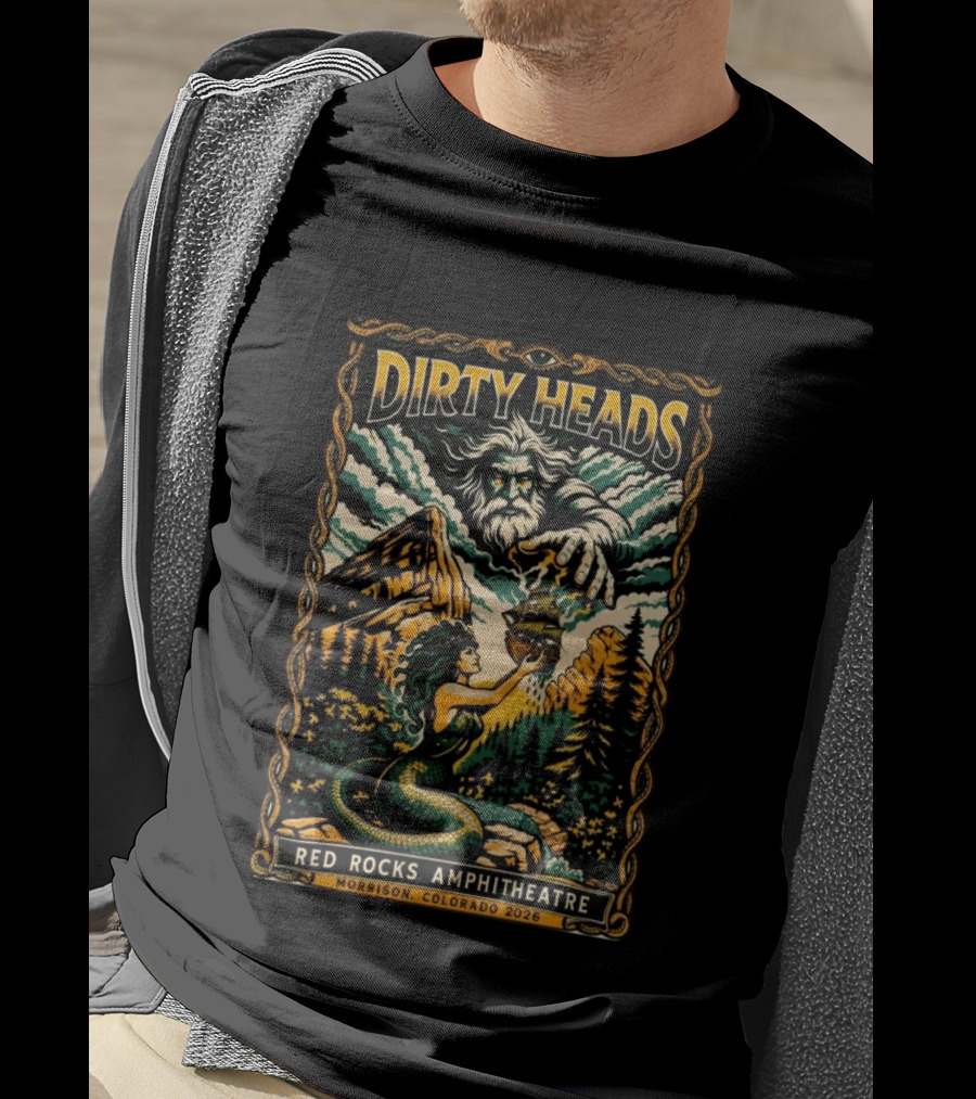 Dirty Heads Red Rocks Amphitheatre Morrison Colorado 2026 Mythical Mermaid And Mountains T-Shirt