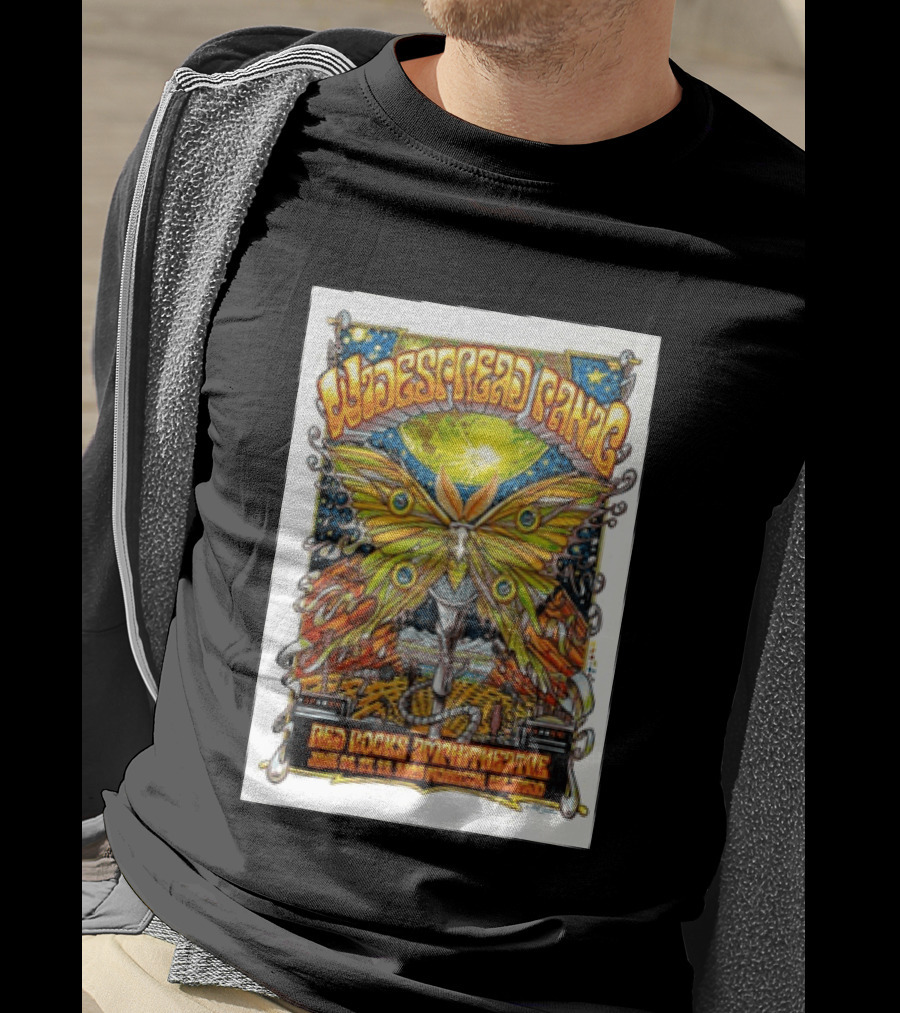 Widespread Panic June 26 28 2026 Red Rocks Amphitheatre Morrison Colorado Moth And Cosmic Sky T-Shirt