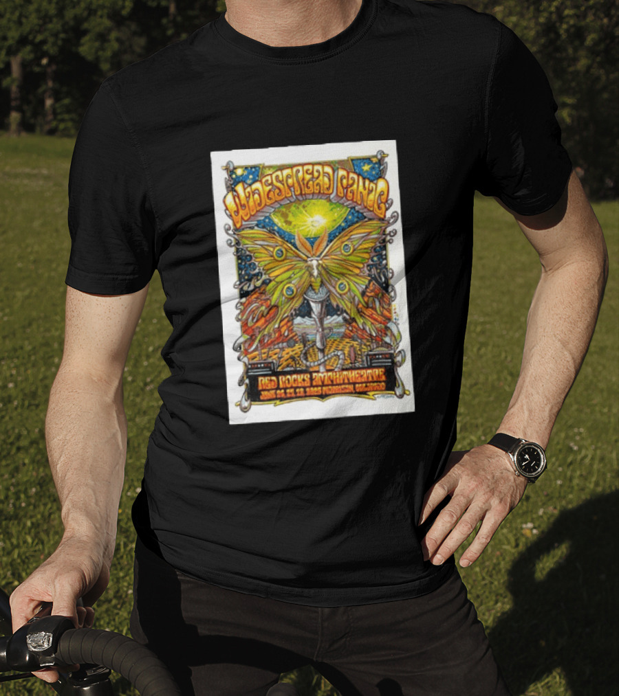 Widespread Panic June 26 28 2026 Red Rocks Amphitheatre Morrison Colorado Moth And Cosmic Sky T-Shirt