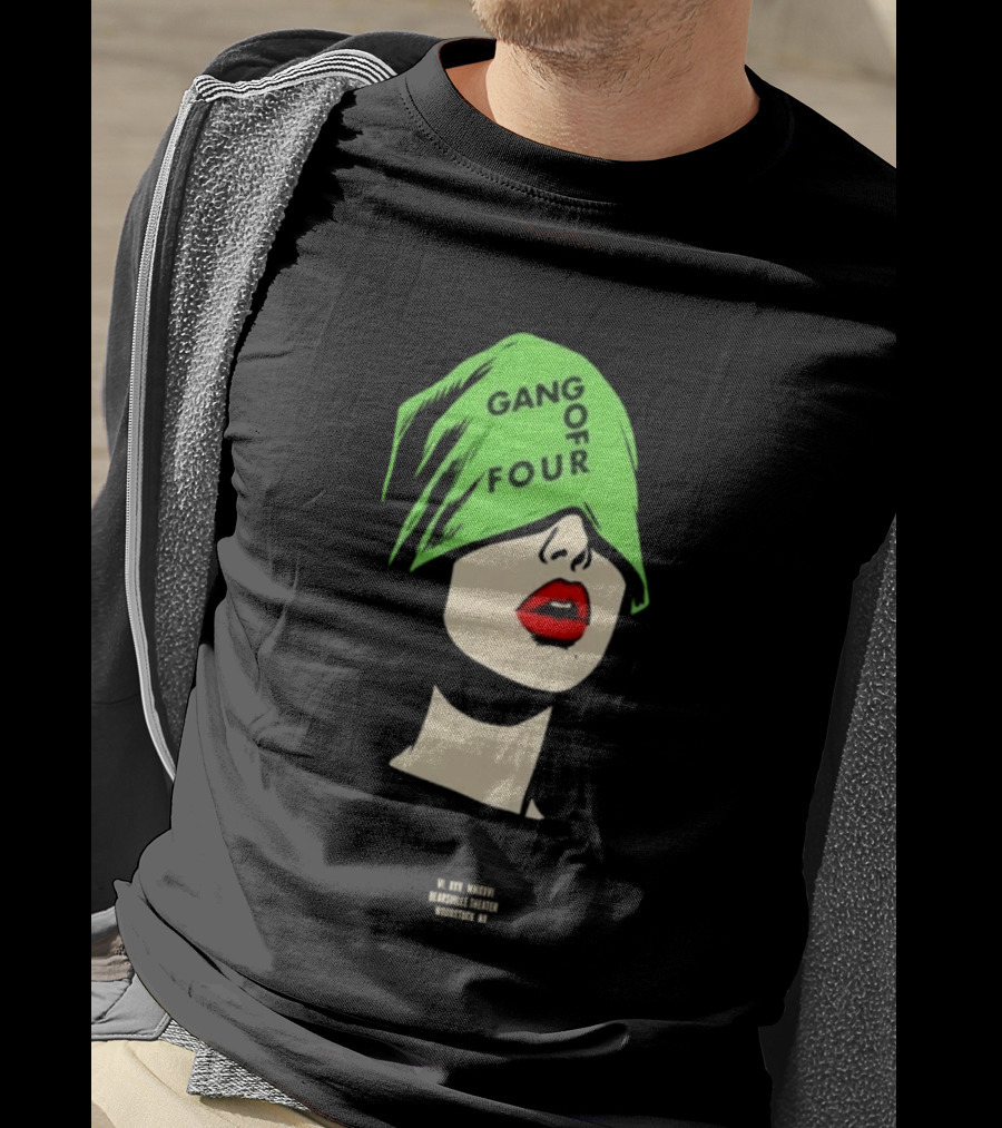 Gang Of Four June 25 2026 Woodstock NY With Green Hat And Red Lips T-Shirt