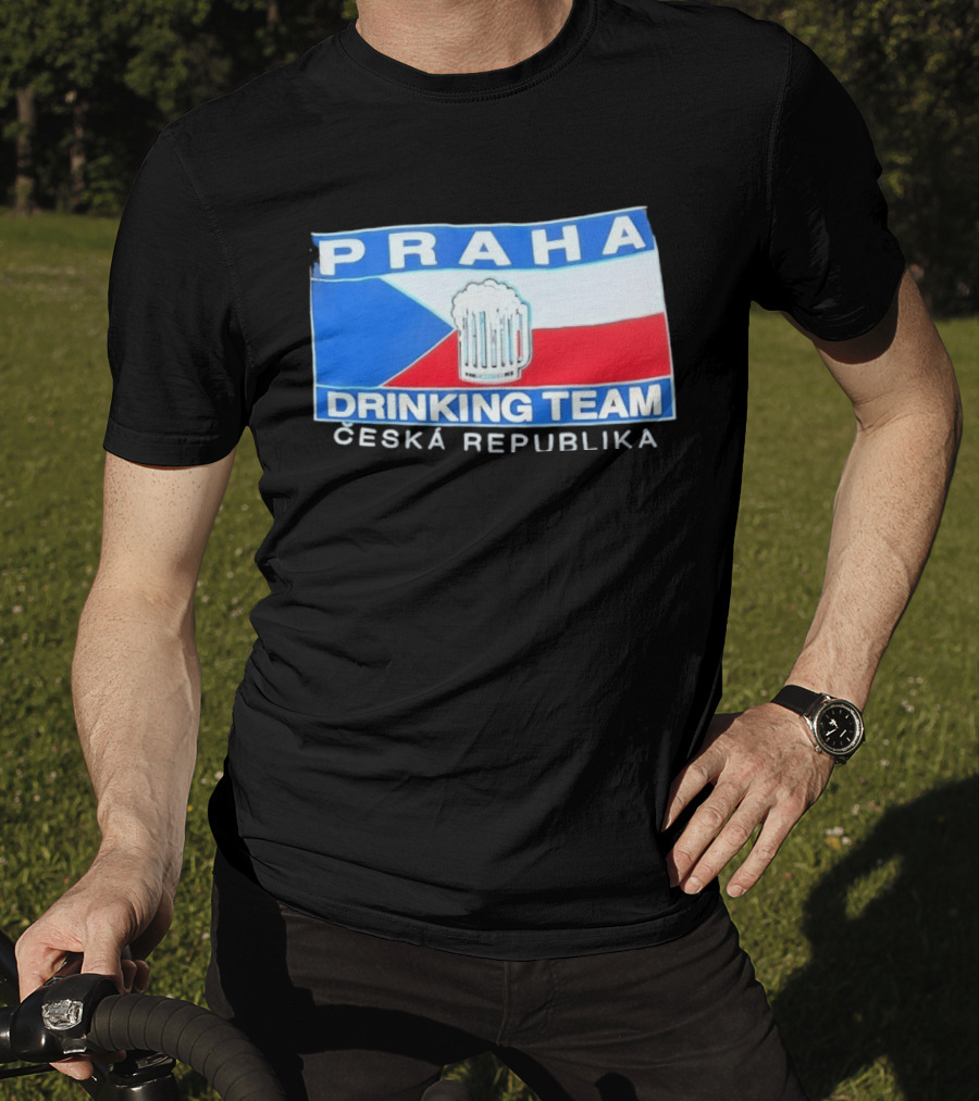 PRAHA Drinking Team Ceska Republika Flag Beer T-Shirt