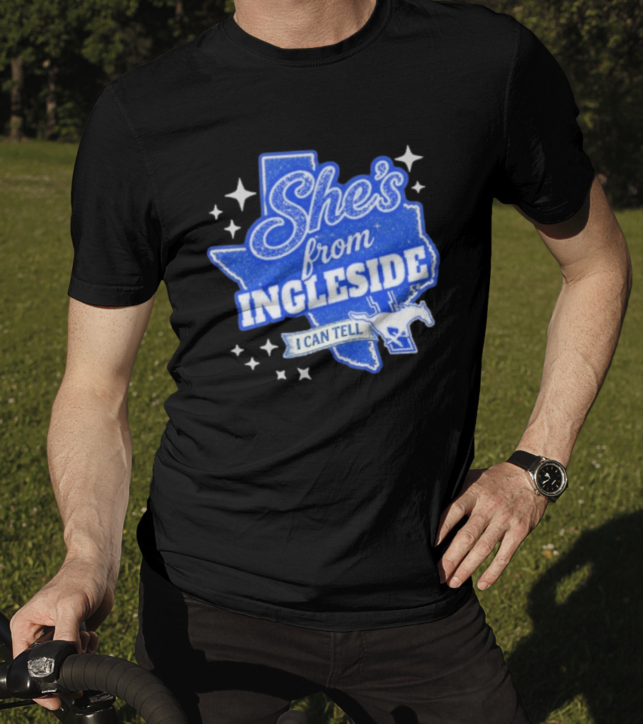 She's From Ingleside I Can Tell Texas Map Mustang T-Shirt