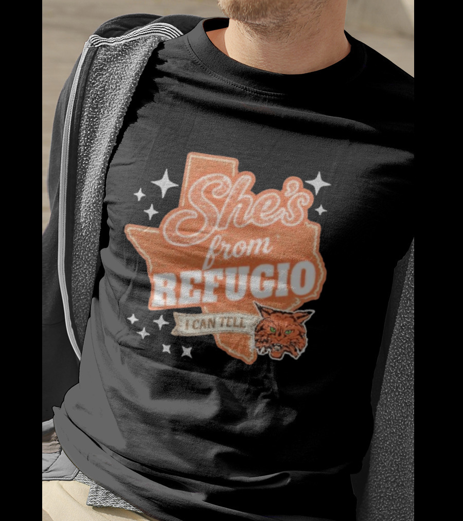 She's From Refugio I Can Tell Texas Wildcat Stars T-Shirt
