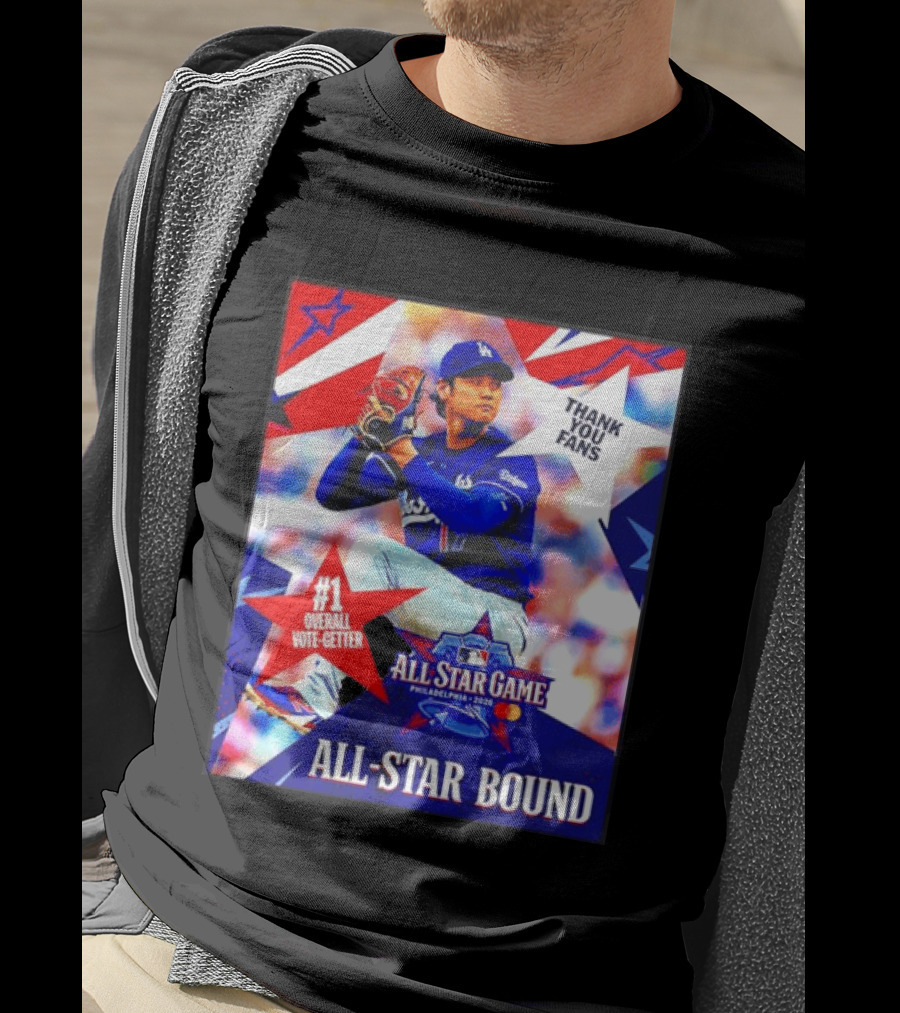All Star Game Philadelphia 2026 Shohei Ohtani Los Angeles Dodgers All Star Bound Thank You Fans #1 Overall Vote Getter T-Shirt