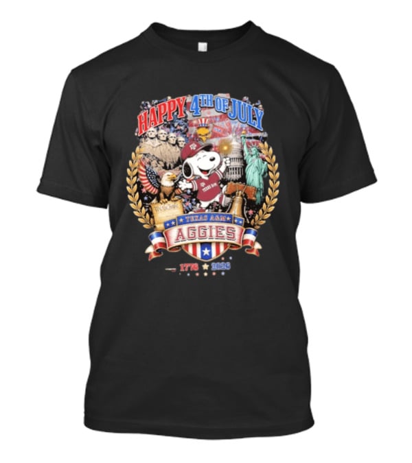 Snoopy Happy 4th Of July Texas A&M Aggies 1776 2026 Celebration T-Shirt