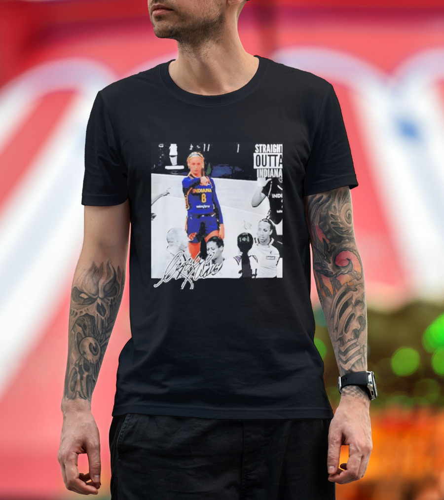 Sophie Cunningham Indiana Basketball Straight Outta Signature T-Shirt