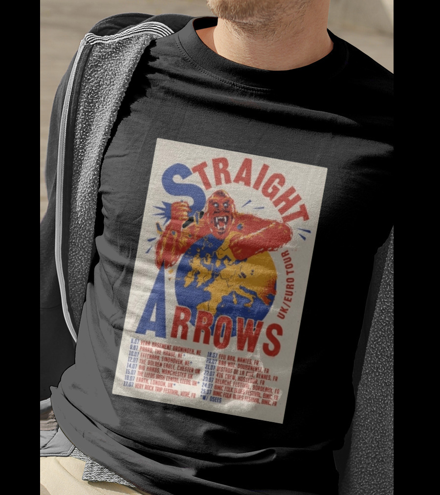Straight Arrows Euro Uk Tour Live Dates 2026 T-Shirt