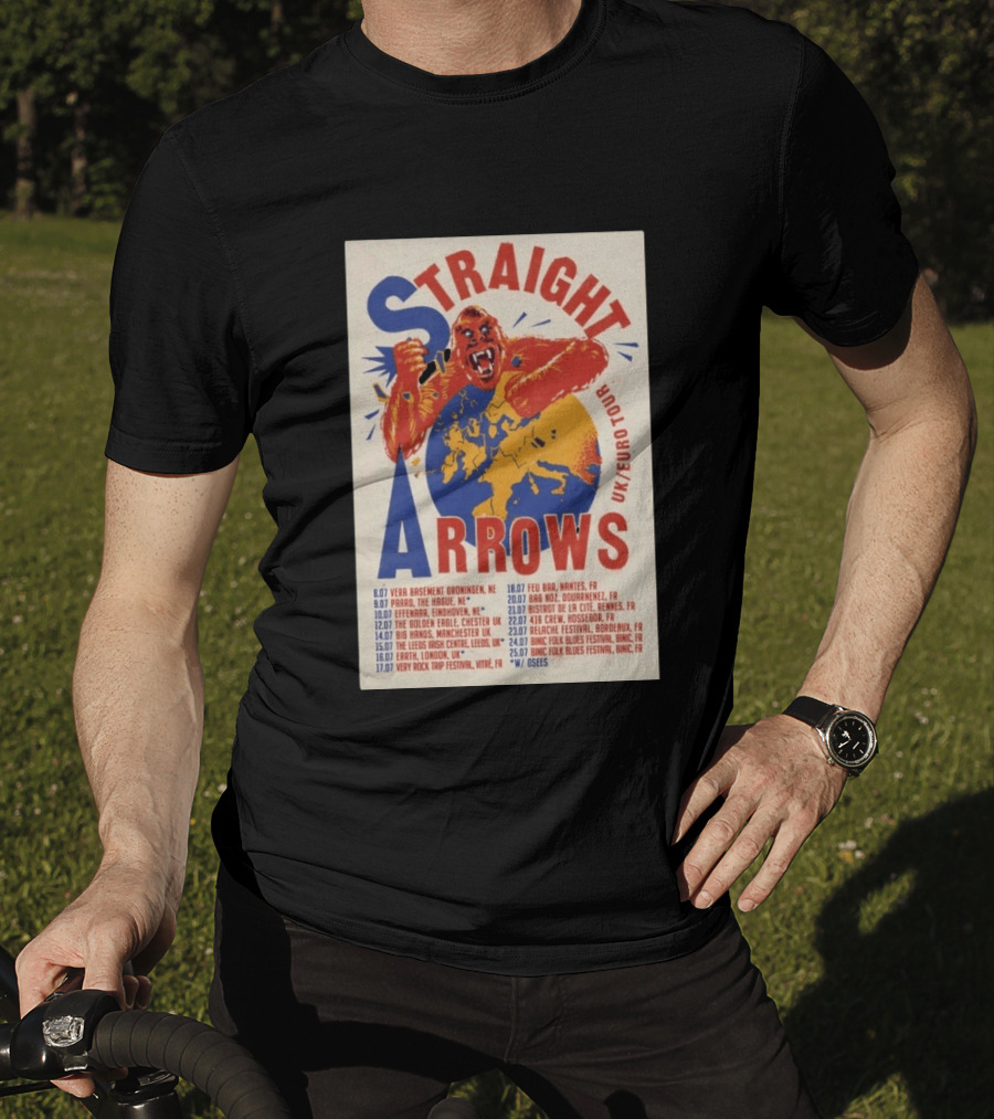 Straight Arrows Euro Uk Tour Live Dates 2026 T-Shirt