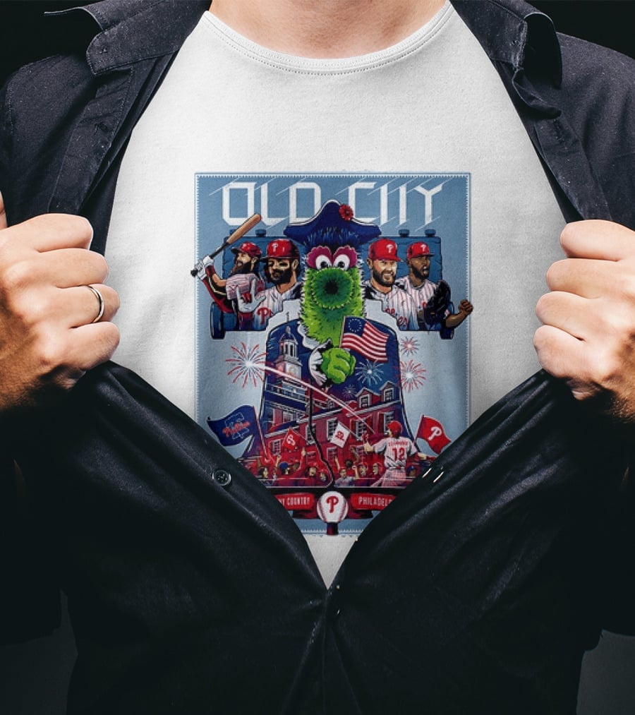Bryce Harper Kyle Schwarber Philadelphia Phillies The Phanatic I Love My Country Old City MLB All Star Game 2026 T-Shirt