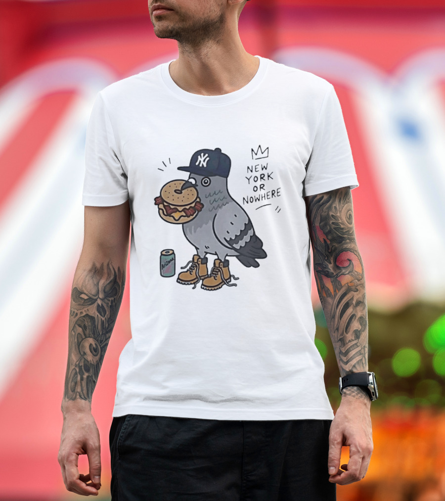 New York Or Nowhere Pigeon Bagel Timberlands Arizona Iced Tea T-Shirt