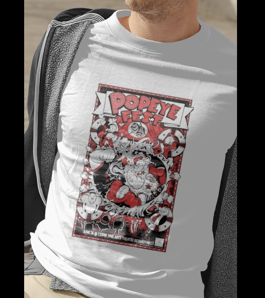 Popeye Fest Fine Arts Theatre Beverly Hills Comic Character Event T-Shirt