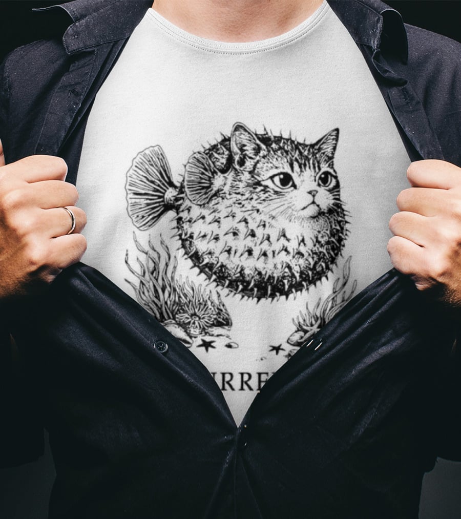 Purrfish Cat Pufferfish Hybrid Marine Life Ocean Creatures T-Shirt