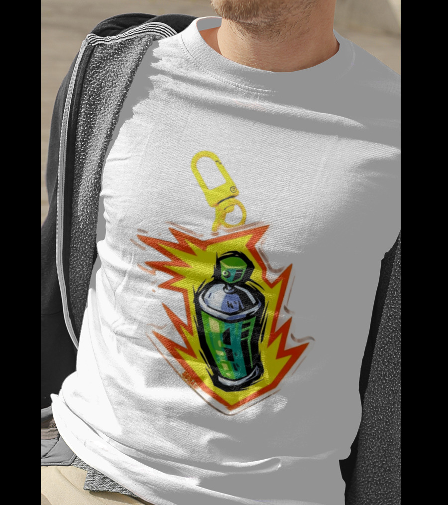 Tokyo To Tag Graffiti Spray Paint Can Yellow Burst Clip T-Shirt