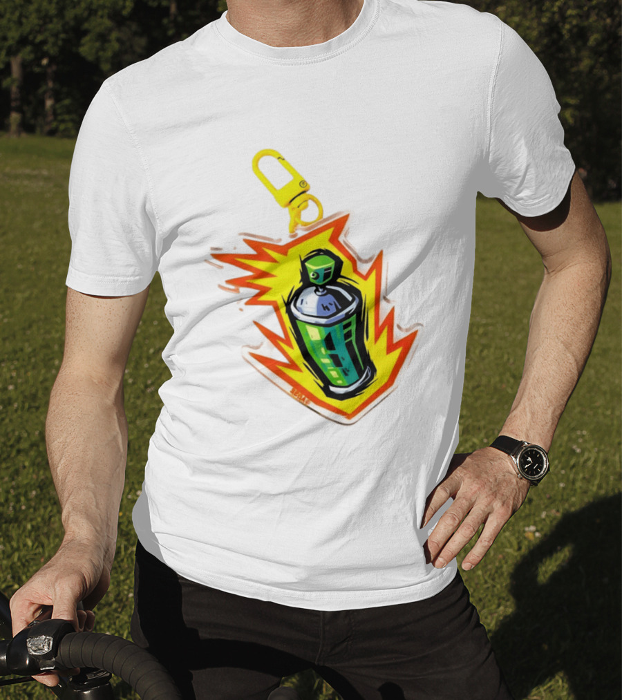Tokyo To Tag Graffiti Spray Paint Can Yellow Burst Clip T-Shirt