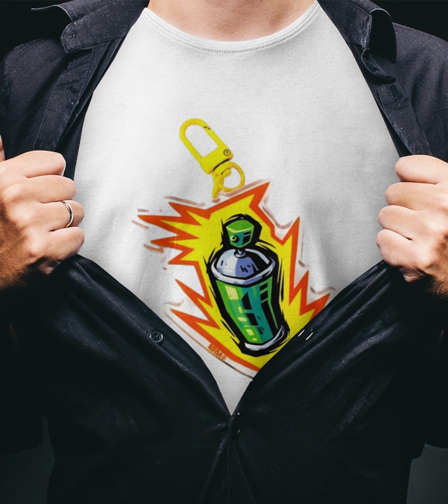 Tokyo To Tag Graffiti Spray Paint Can Yellow Burst Clip T-Shirt