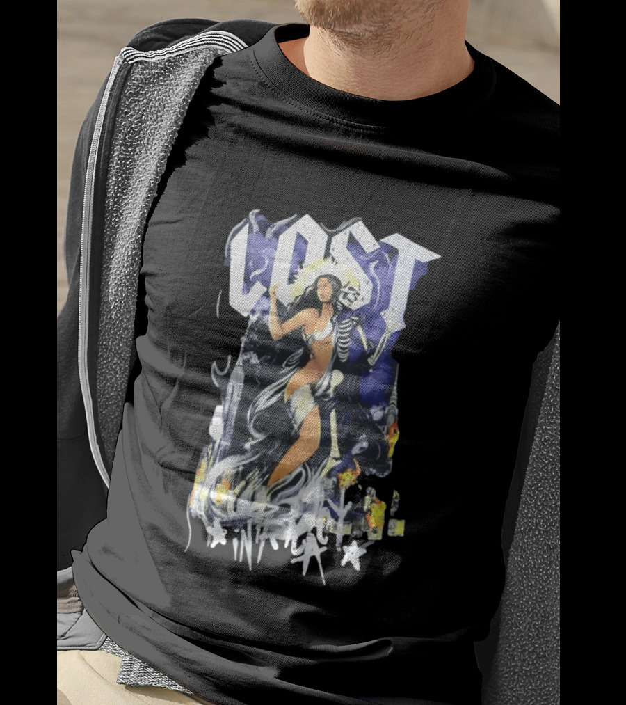 Lost Goddess Skeleton Embrace With City Skyline T-Shirt