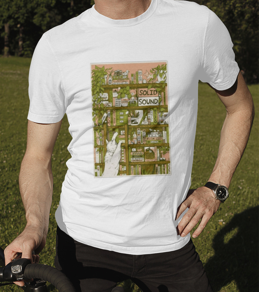 Wilco Solid Sound Festival June 26 28 2026 North Adams MA With Cat And Bookshelves T-Shirt