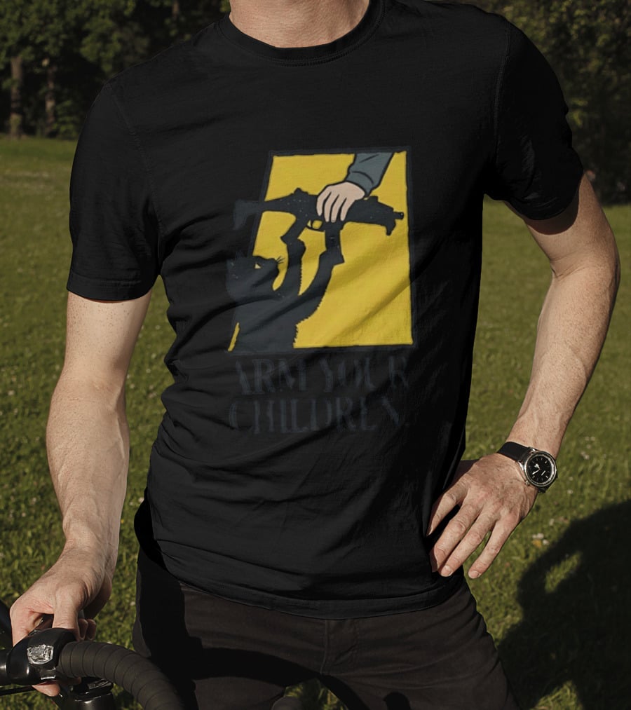 Arm Your Children Black Cat Gun T-Shirt