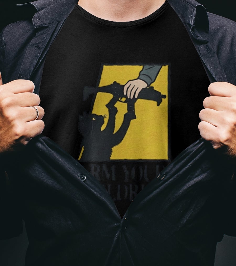 Arm Your Children Black Cat Gun T-Shirt