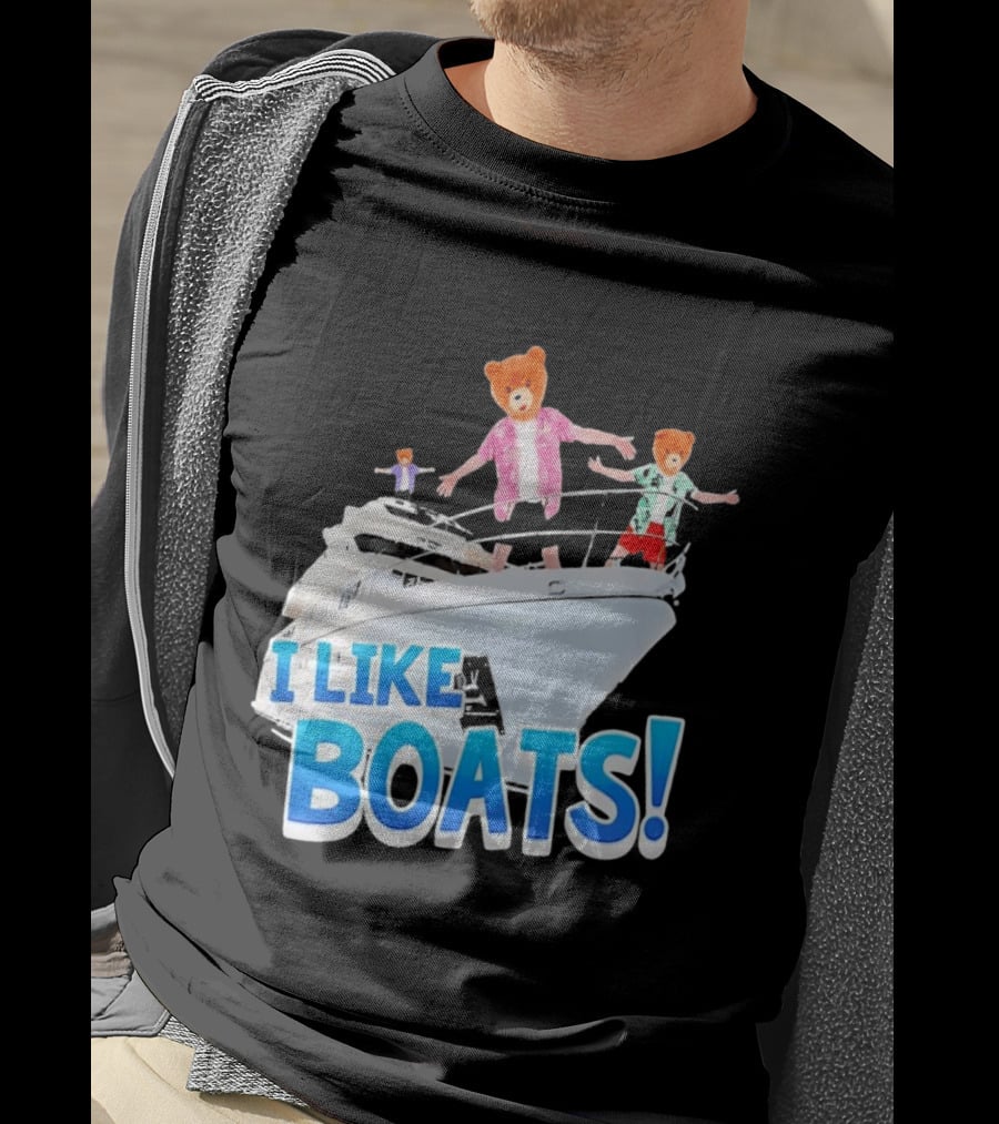 Bearhead I Like Boats Teddy Bears On Yacht T-Shirt
