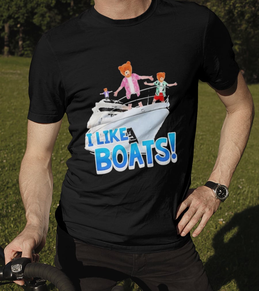 Bearhead I Like Boats Teddy Bears On Yacht T-Shirt