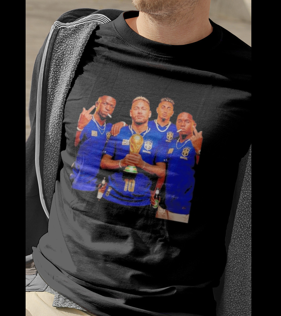 Brazil Fc Players Holding Trophy T-Shirt